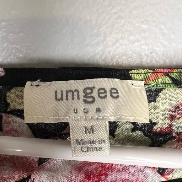 Umgee Women's Caged Floral Bell Sleeve Pullover Tunic Top Lace Y2K Boho Festival - Picture 9 of 14